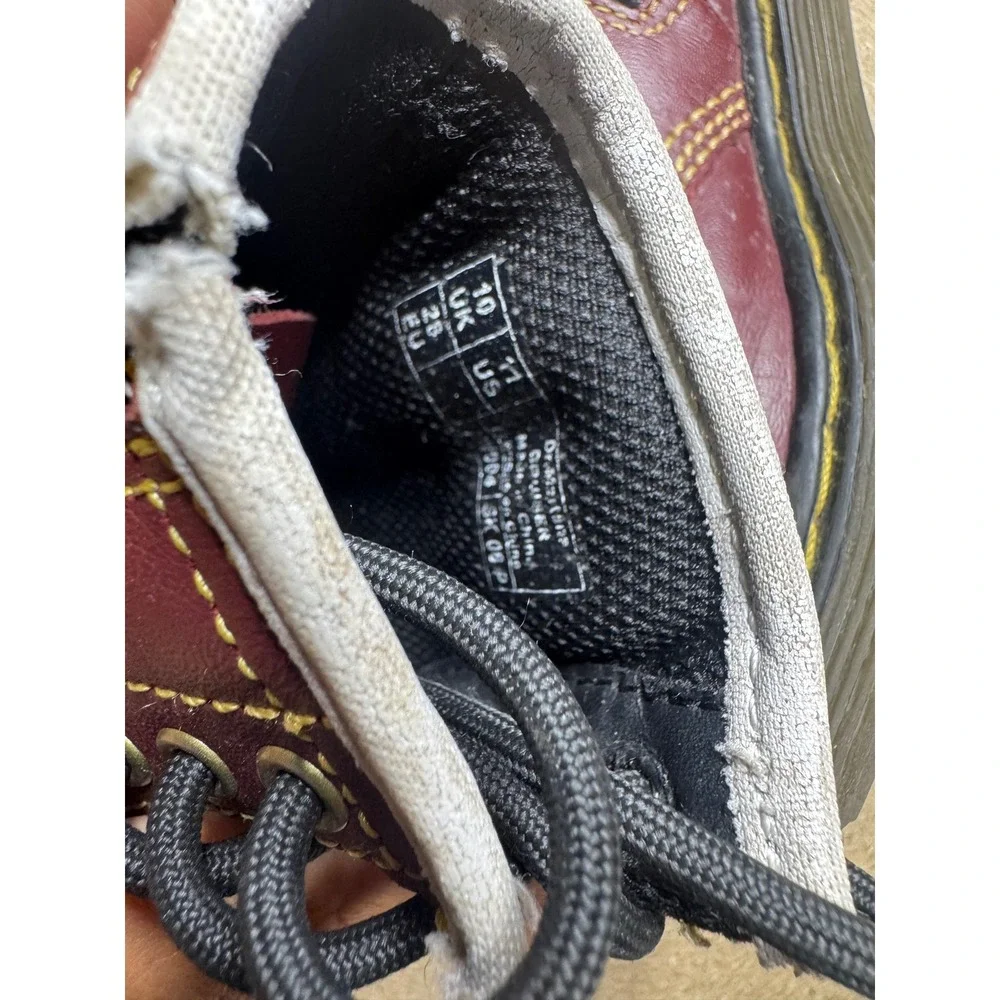 Dr. Martens Toddler Burgundy Leather Lace Up Side Zip Boots Size 11 US Kids